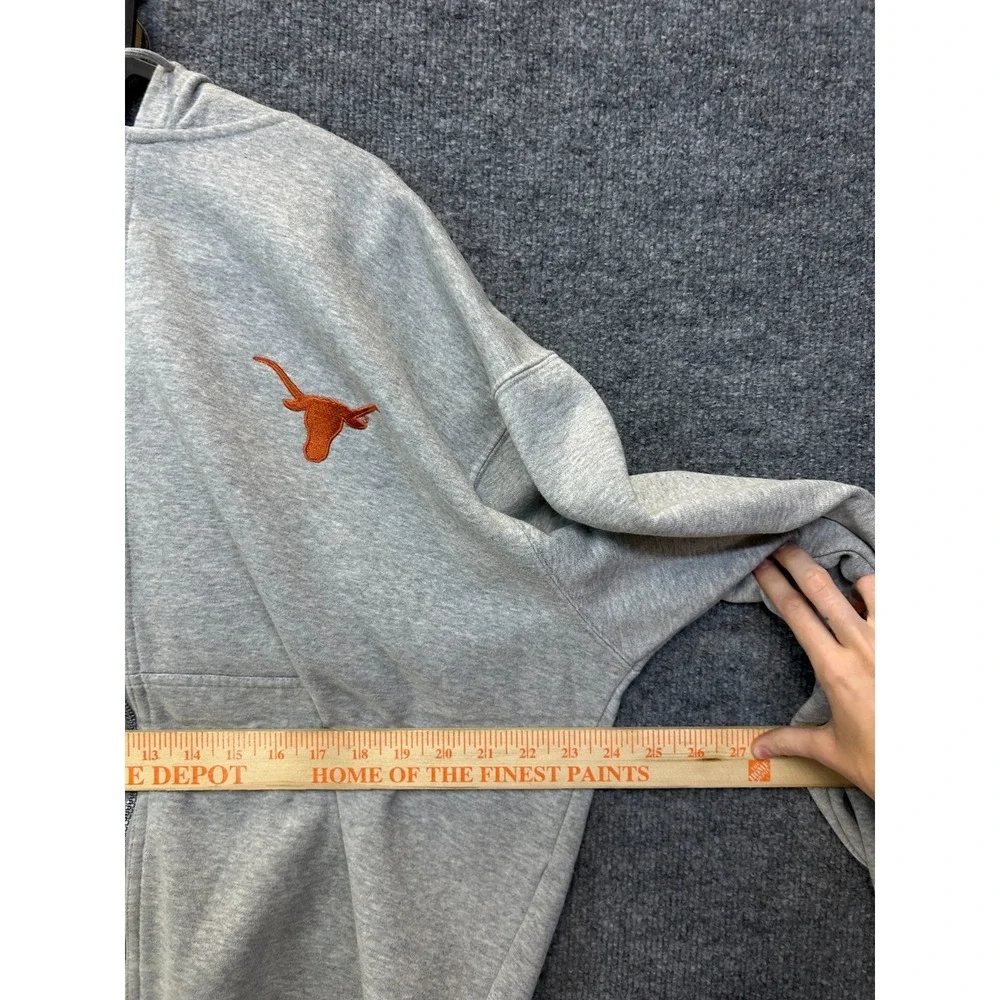 VTG Nike Team Texas Longhorns Full Zip Hoodie Men's Gray Fleece Sports - Large